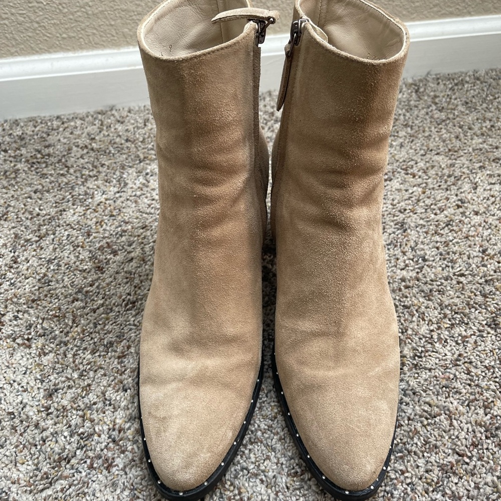 Freda Salvador Beige Suede Ankle Booties